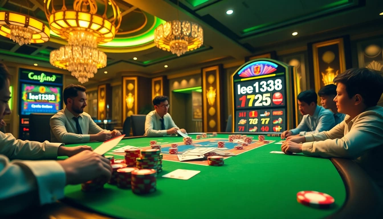 Exciting online casino gameplay featuring lego138 with vibrant poker chips and cards.