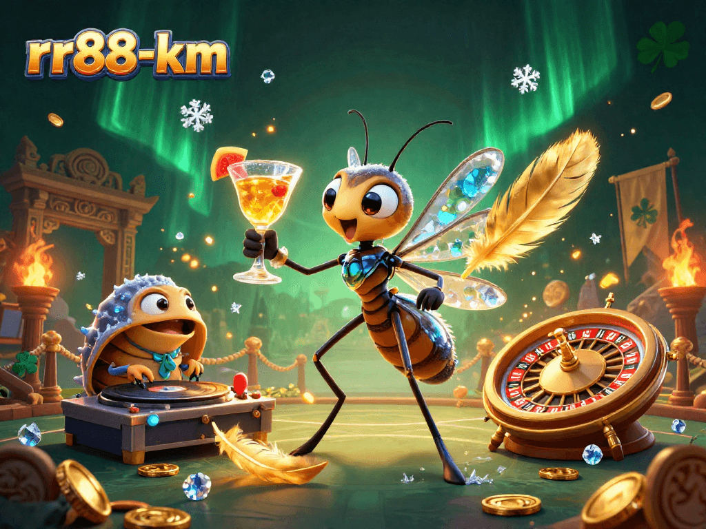 Experience thrilling gameplay with rr88-km's vibrant casino scene featuring unique characters.