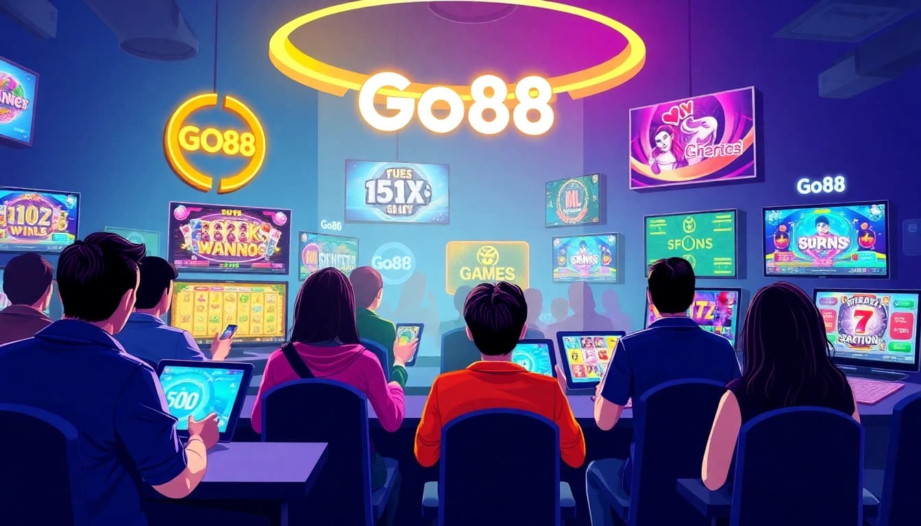 go88 online gaming environment showcasing diverse players engaged in various games with vibrant visuals.