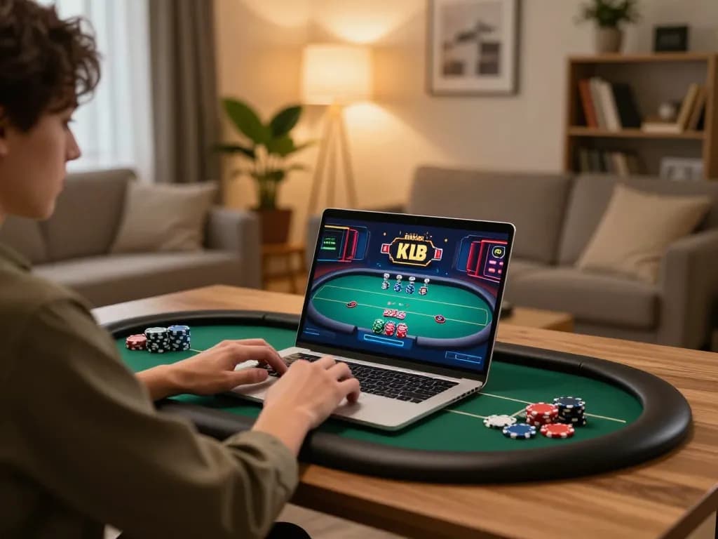 Engaged player experiencing 789P online slots while surrounded by a cozy home atmosphere