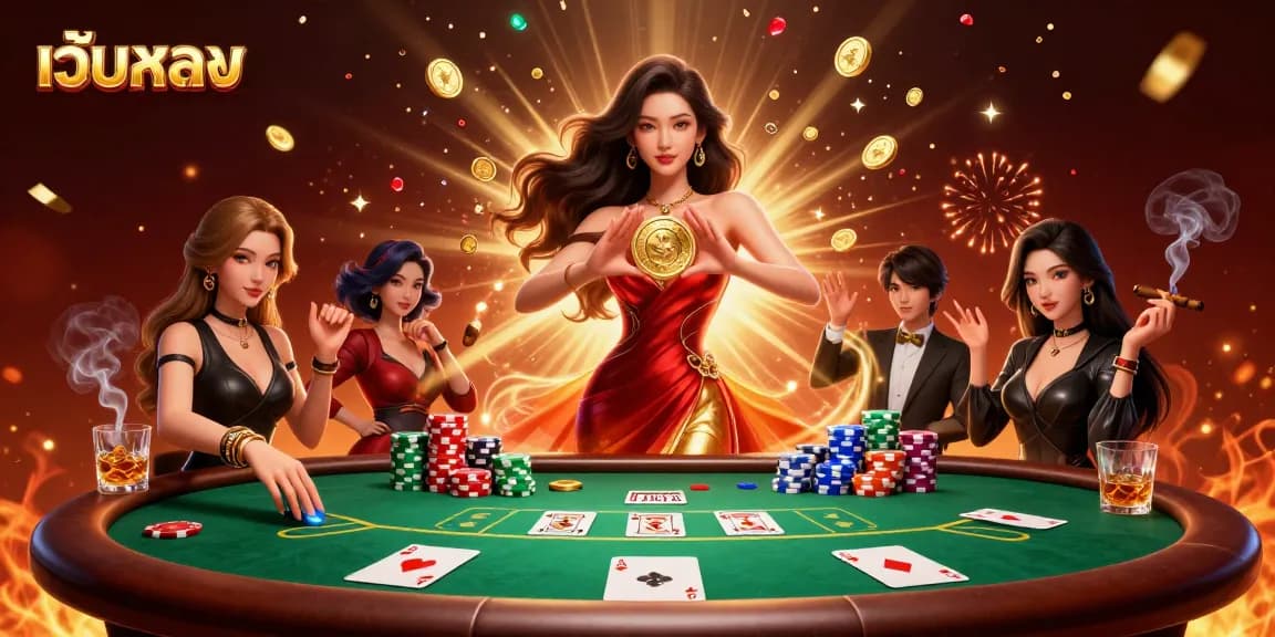 สัมผัสประสบการณ์ความตื่นเต้นของ เว็บตรง คาสิโนกับหญิงสาวชาวเอเชียที่สื่อถึงชัยชนะในภาพประกอบ 3 มิติที่มีเสน่ห์