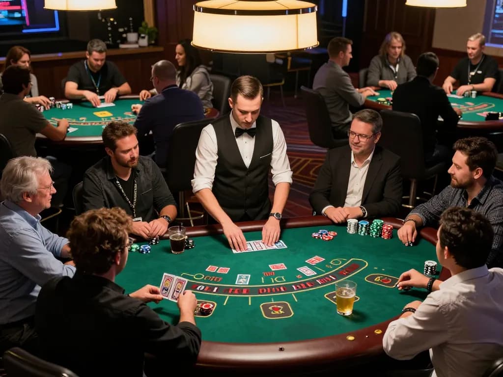 Players enjoying blackjack at WW88 casino, showcasing thrilling gameplay and engaging atmosphere.