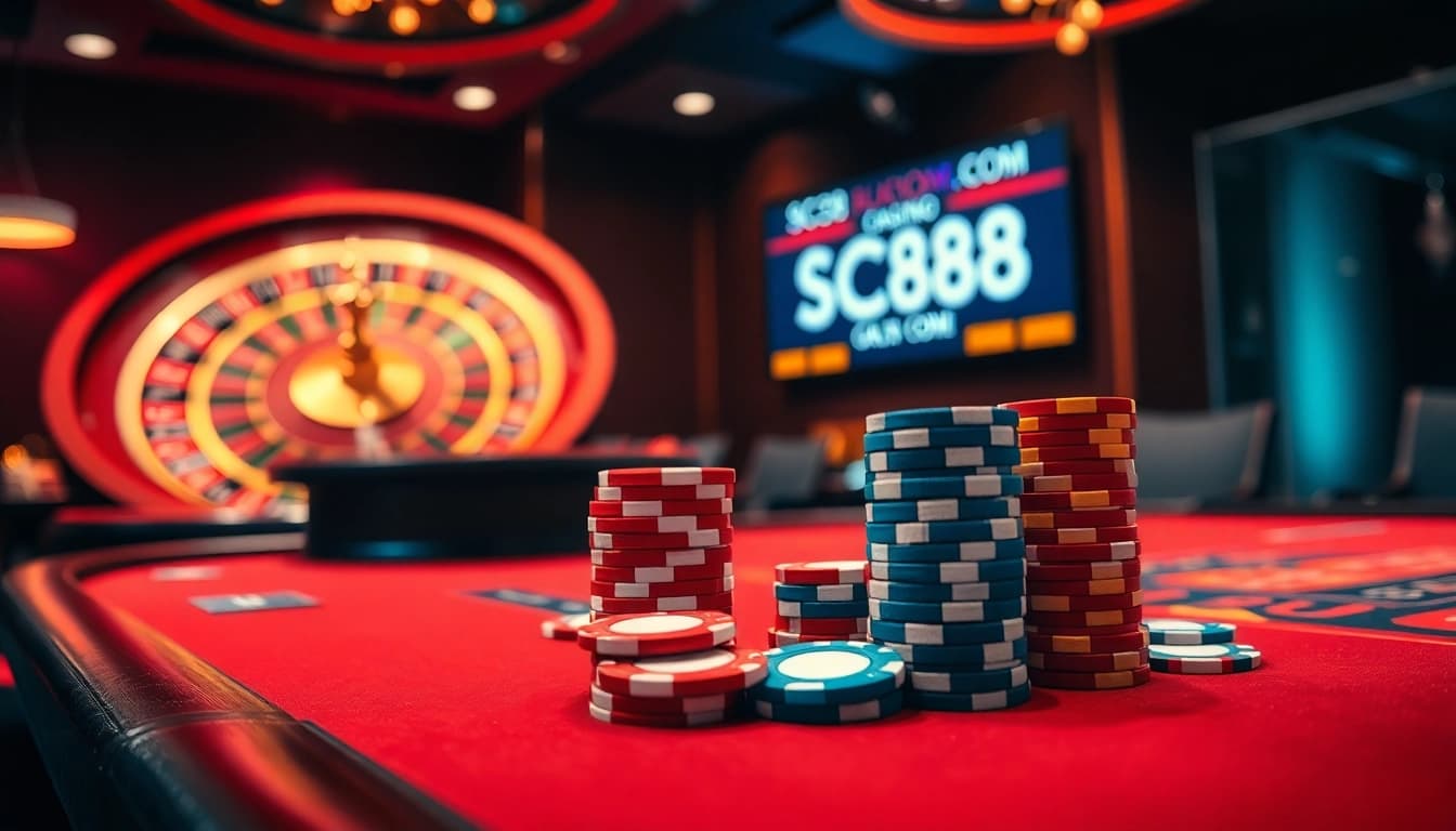 Experience the thrill of winning at SC88.COM's vibrant poker table with high-stakes action.