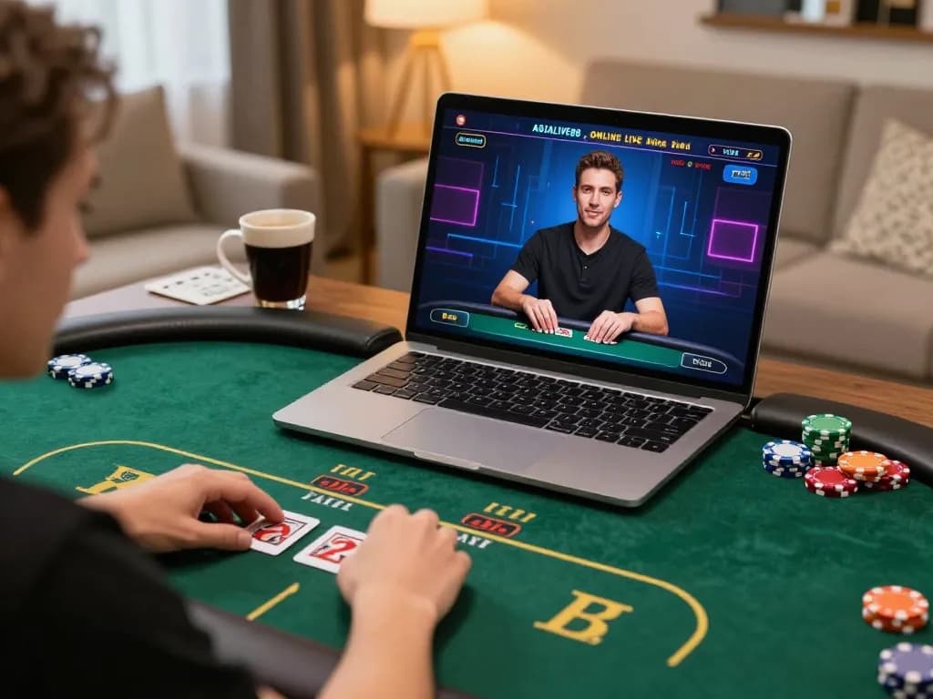 Link Alternatif Asialive88 engaging online casino gameplay with dealer and players navigating live poker.
