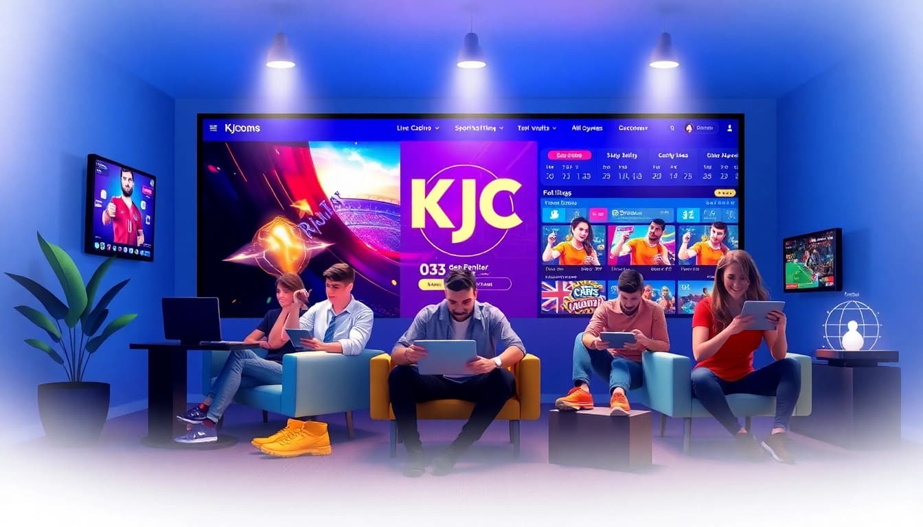 Engaging online gaming scene at https://kjc.football/ showcasing Live Casino and diverse game offerings with a vibrant atmosphere.