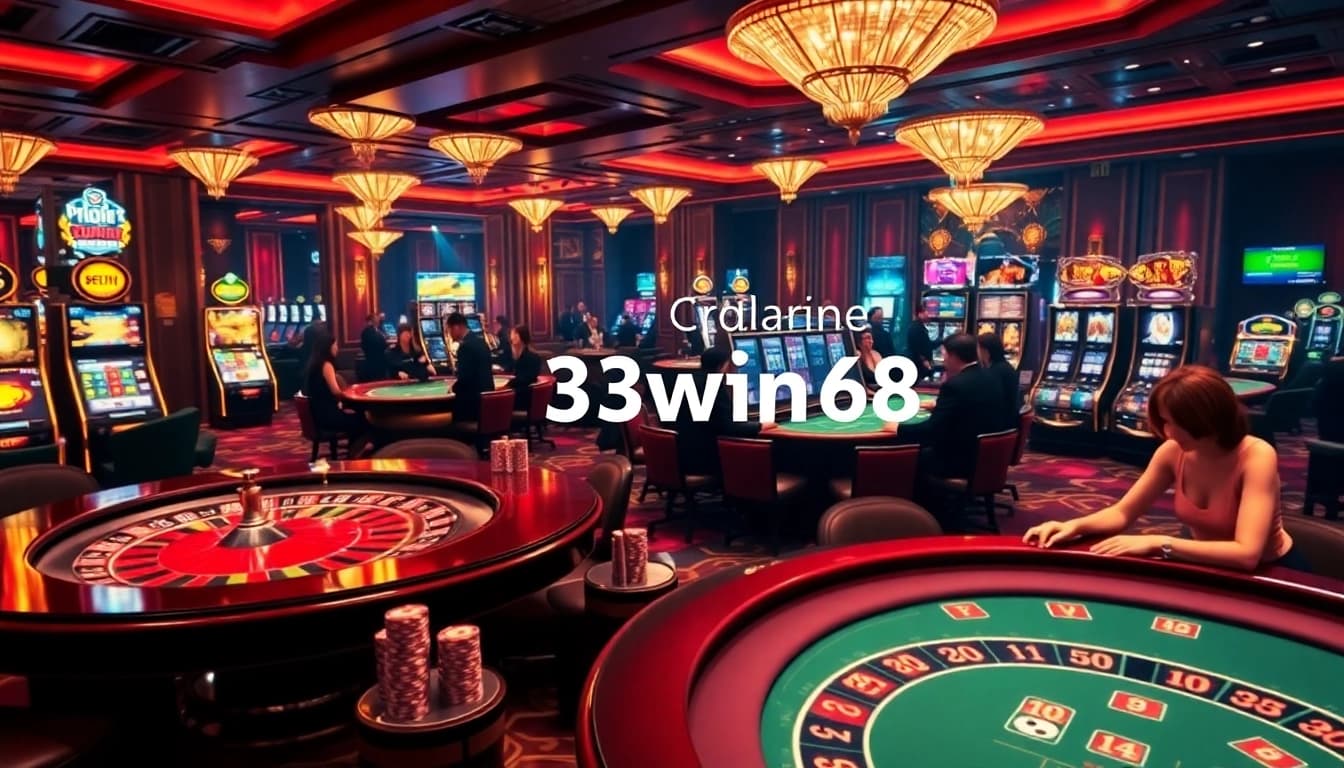 Players enjoying a thrilling game at 33win68's vibrant casino environment.