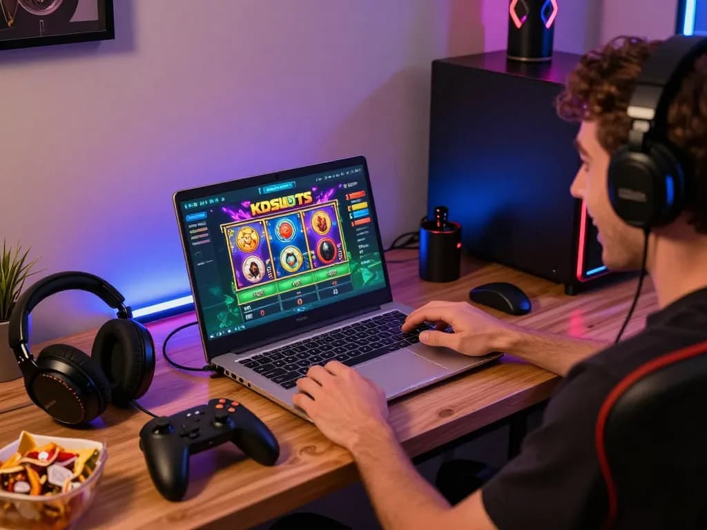 User engaged with the KDSLOTS platform, showcasing an exciting online gaming experience.