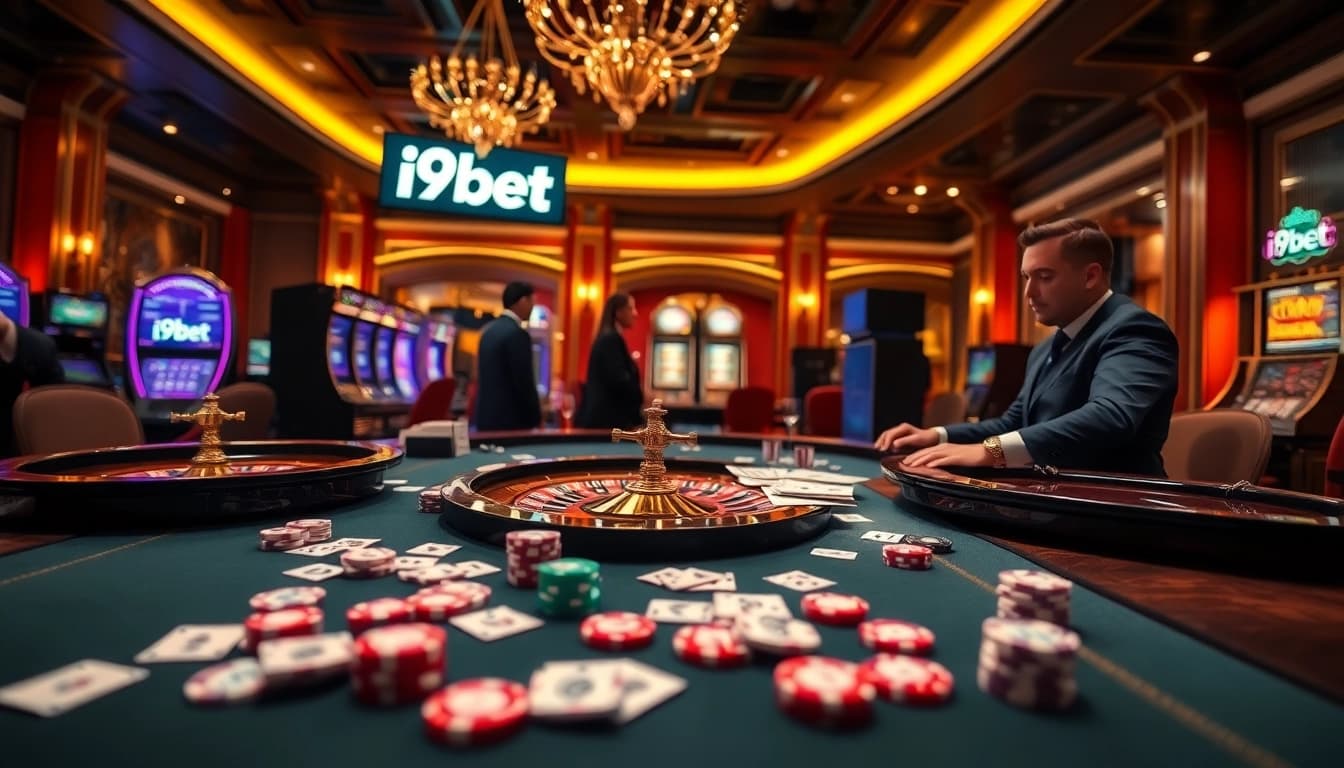 Experience the thrill of betting at i9bet with vibrant casino games and engaging dealers.