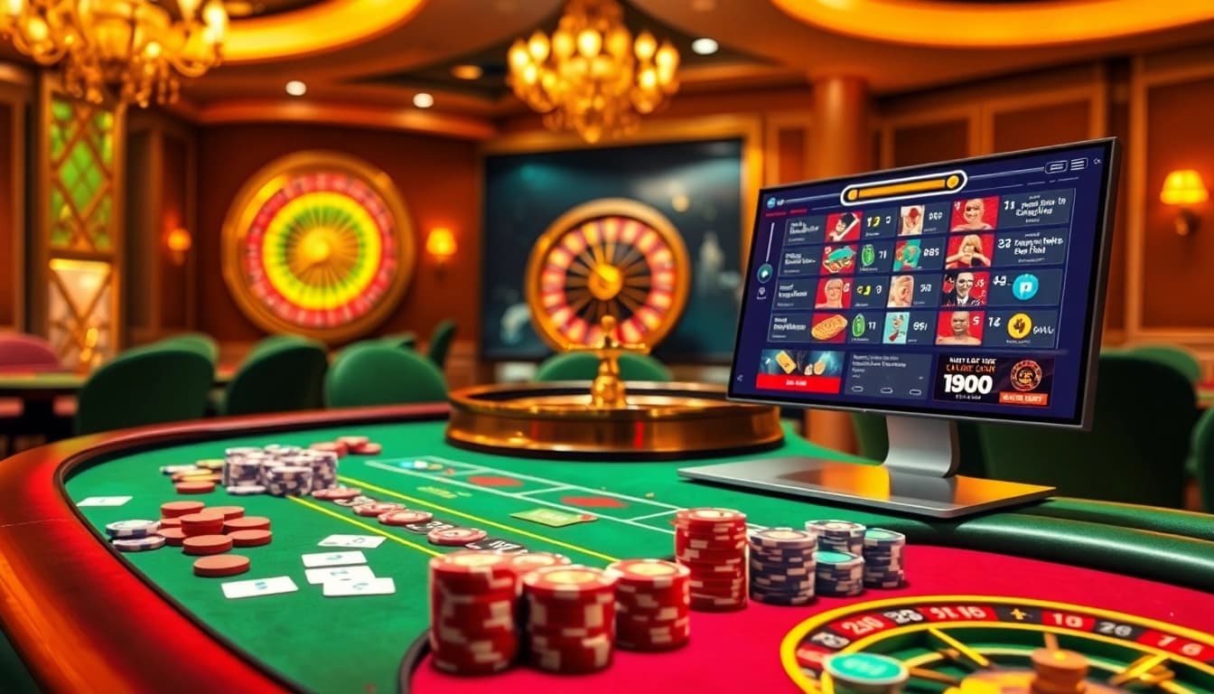 Gambling scene showcasing lô đề uy tín with vibrant casino tables and engaging players.
