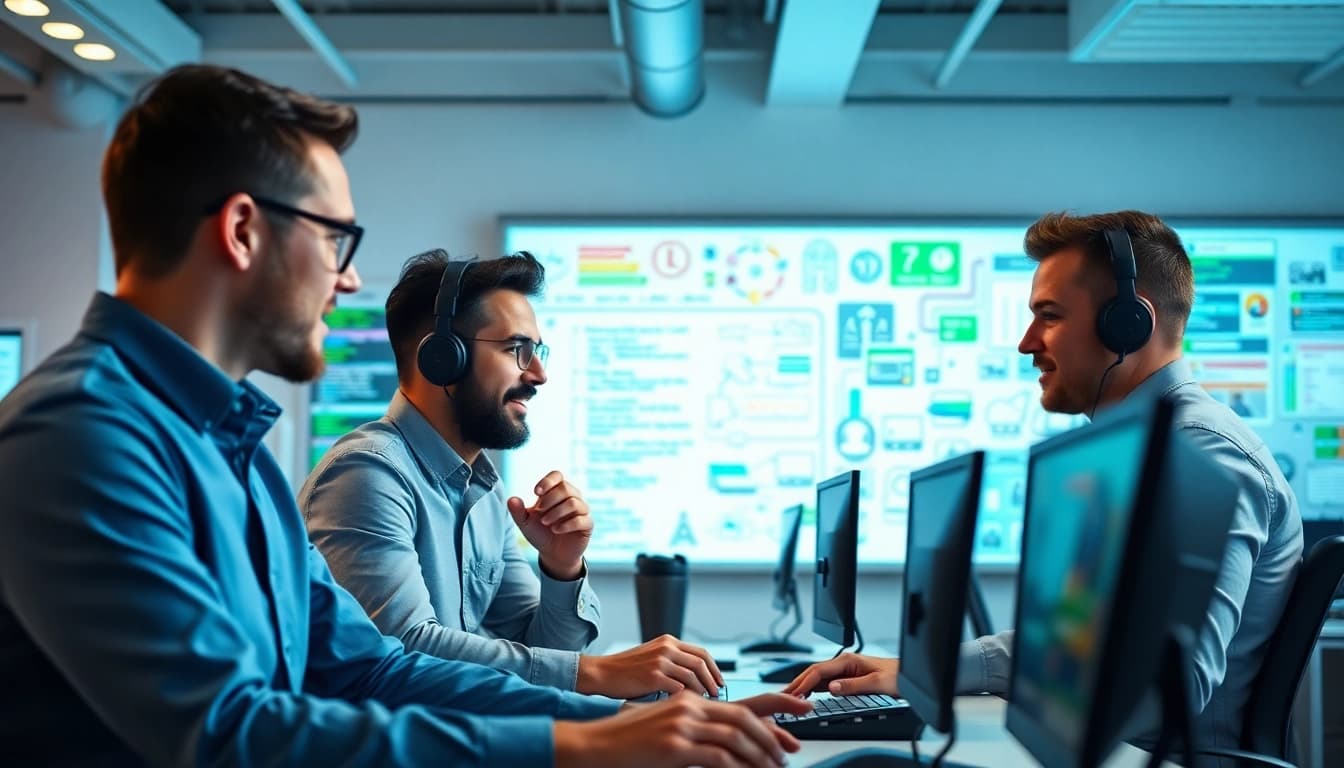 Discover the Best iGaming Software Providers in South Africa with developers collaborating in an energetic environment.