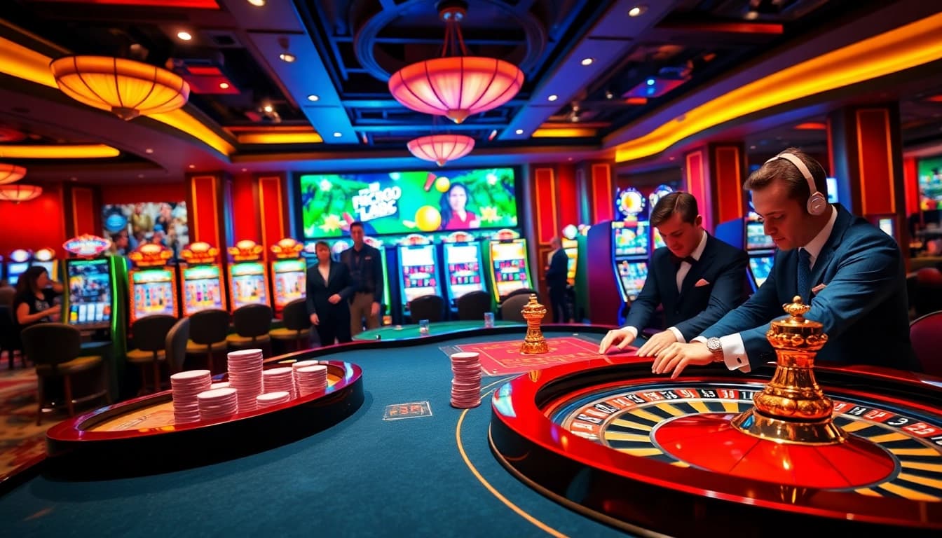 Players enjoying the high-stakes excitement at PG88 casino table with vibrant game visuals.