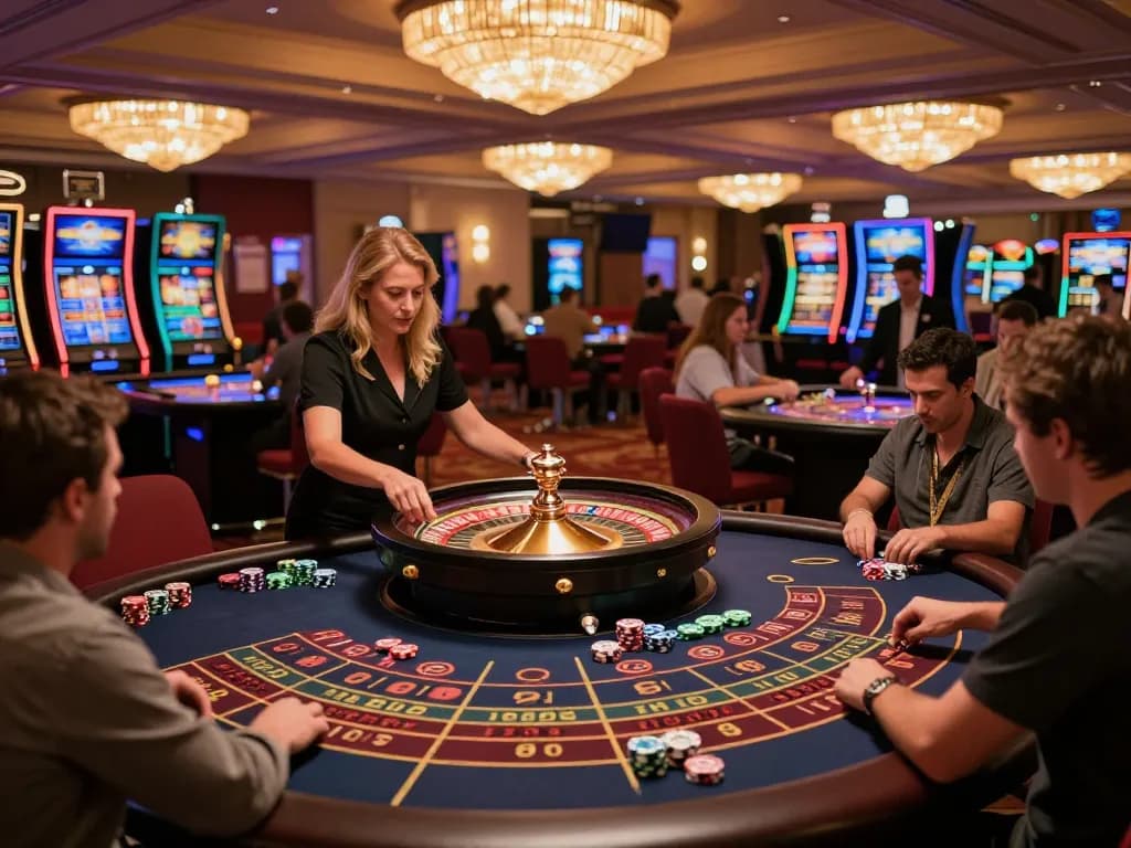 Experience stunning roulette gameplay at TT88 casino, with players engaging and betting excitement