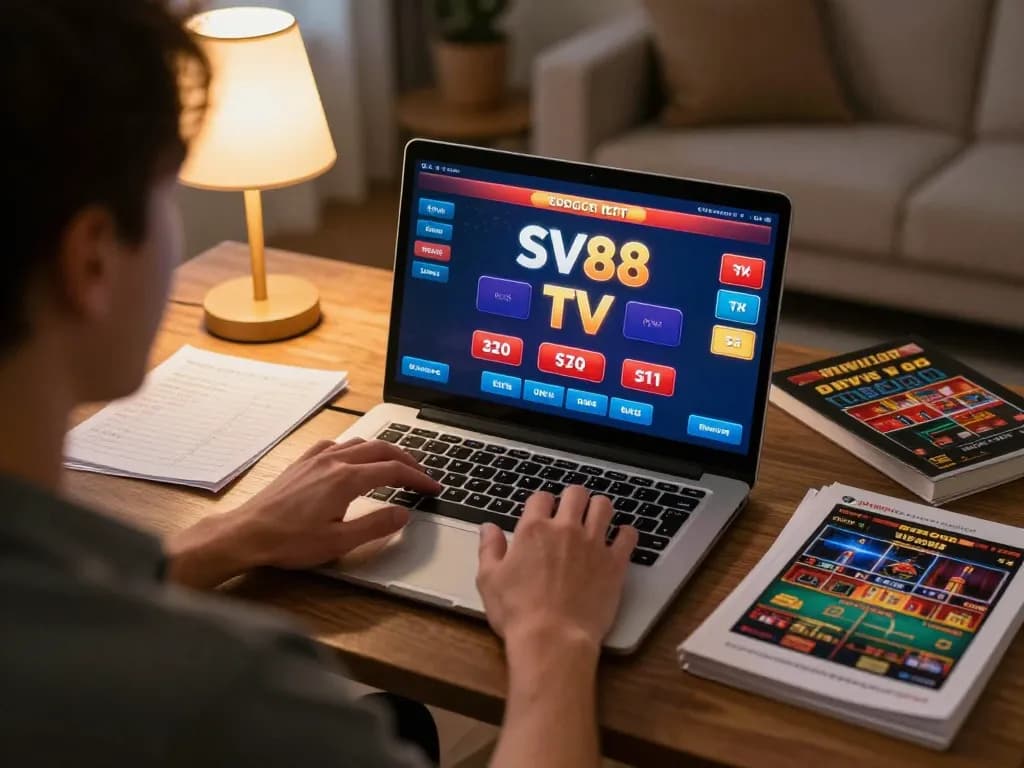 Engaging with SV88 TV online gaming platform for strategic betting.
