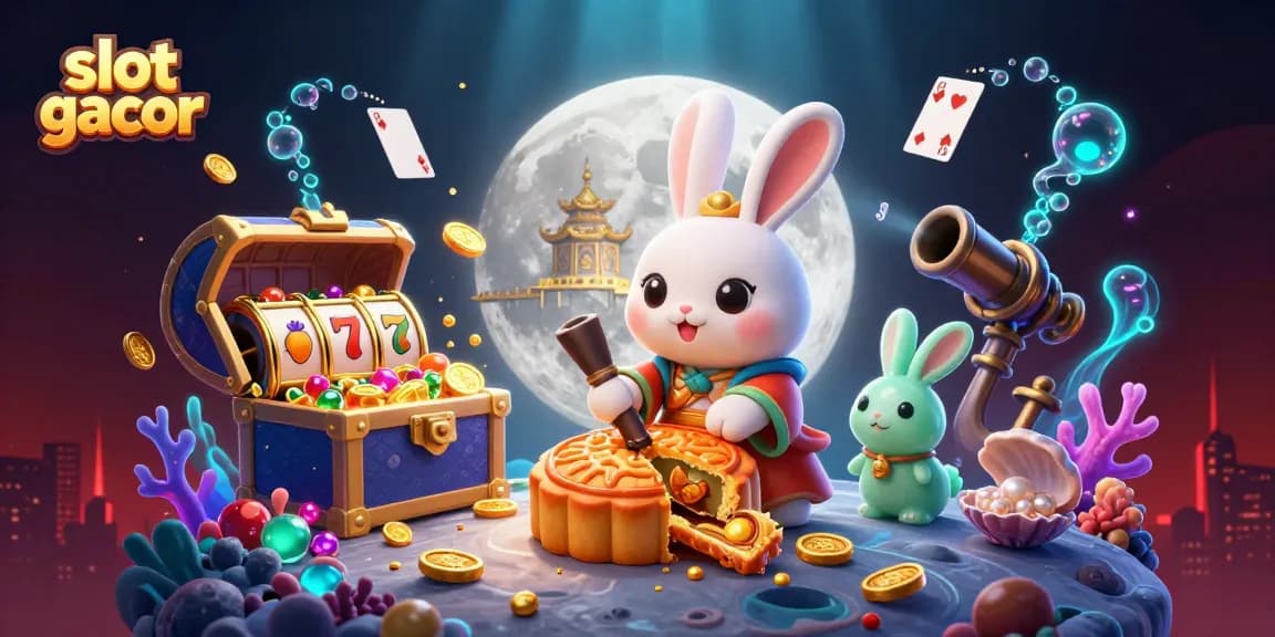 Experience thrilling gameplay with slot gacor showcasing a moon rabbit and vibrant casino elements.