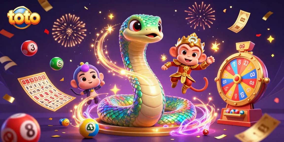 Engage with toto-themed lottery excitement surrounded by vibrant visuals of winning elements.
