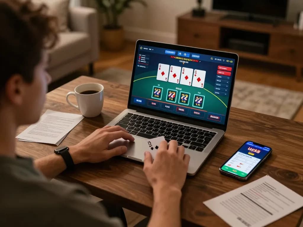 Engaging gameplay on Luck8 casino app with player focused on live dealer blackjack