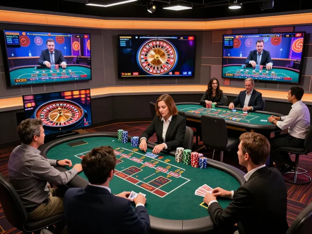 Players enjoying live dealer games at nhacaiuytin, showcasing immersive online casino action