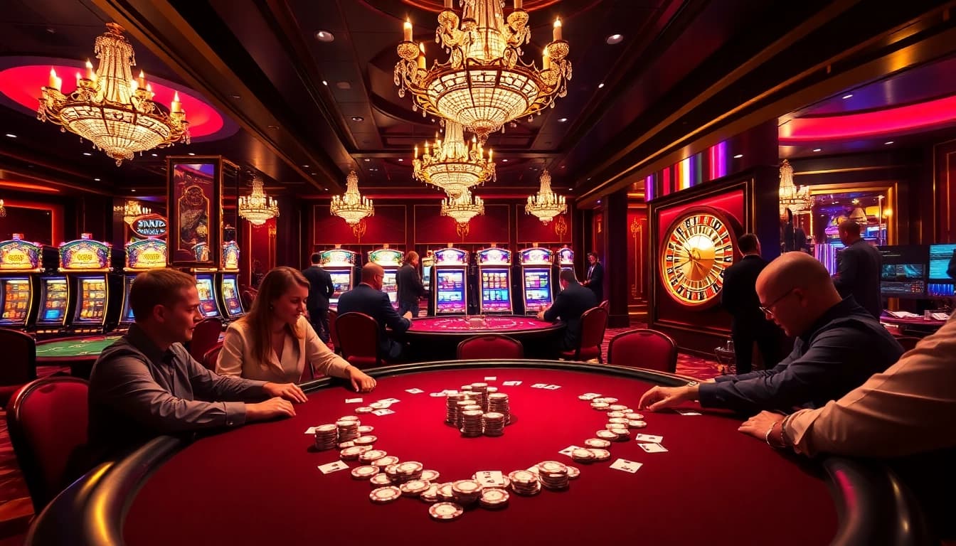 S666 gaming table with vibrant atmosphere and engaged players in a luxury casino setting.