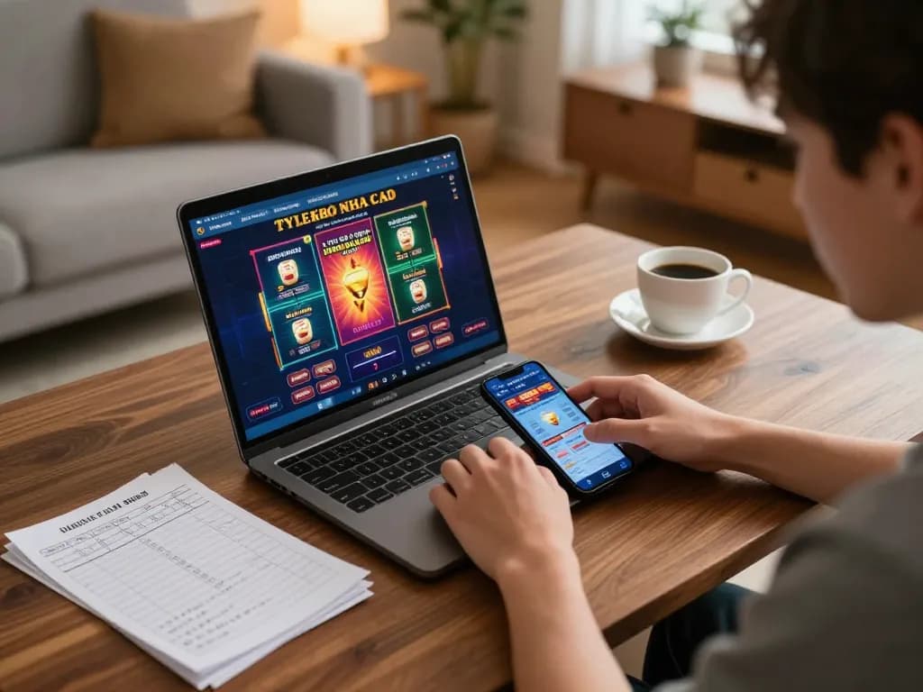 Engaging in online betting with ty le keo nha cai displayed on the screen, enhancing strategic gameplay
