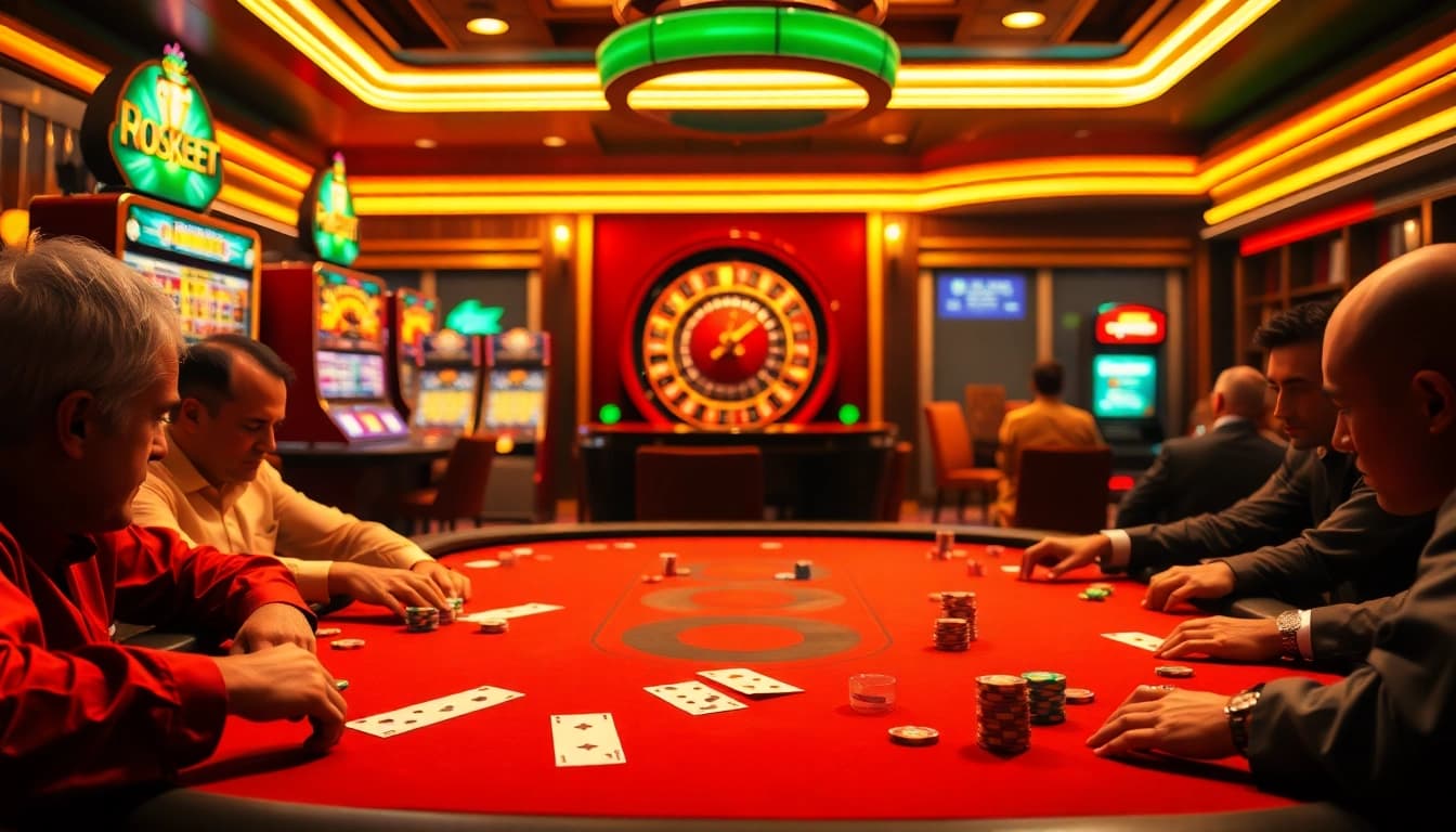 Rasakan sensasi Datukwin dengan permainan poker yang hidup dan suasana kasino yang mewah.