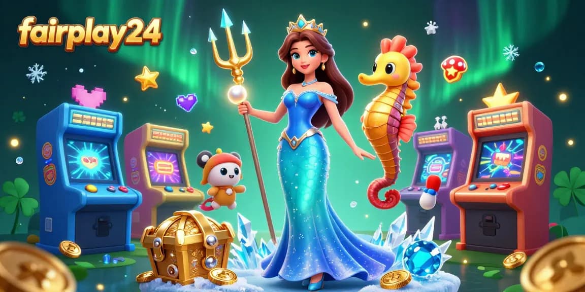 Experience top-level betting action with fairplay24's captivating casino scene, showcasing vibrant elements and characters.