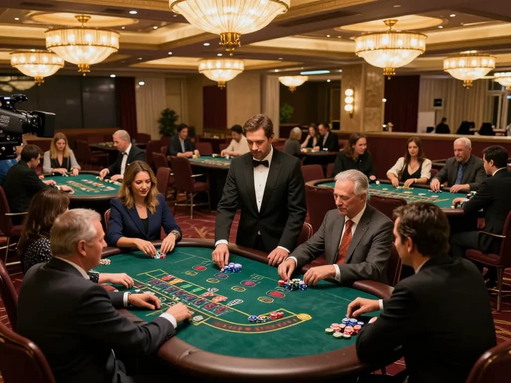 TT88 players enjoying blackjack strategy in a luxurious casino setting, dynamic gameplay captured