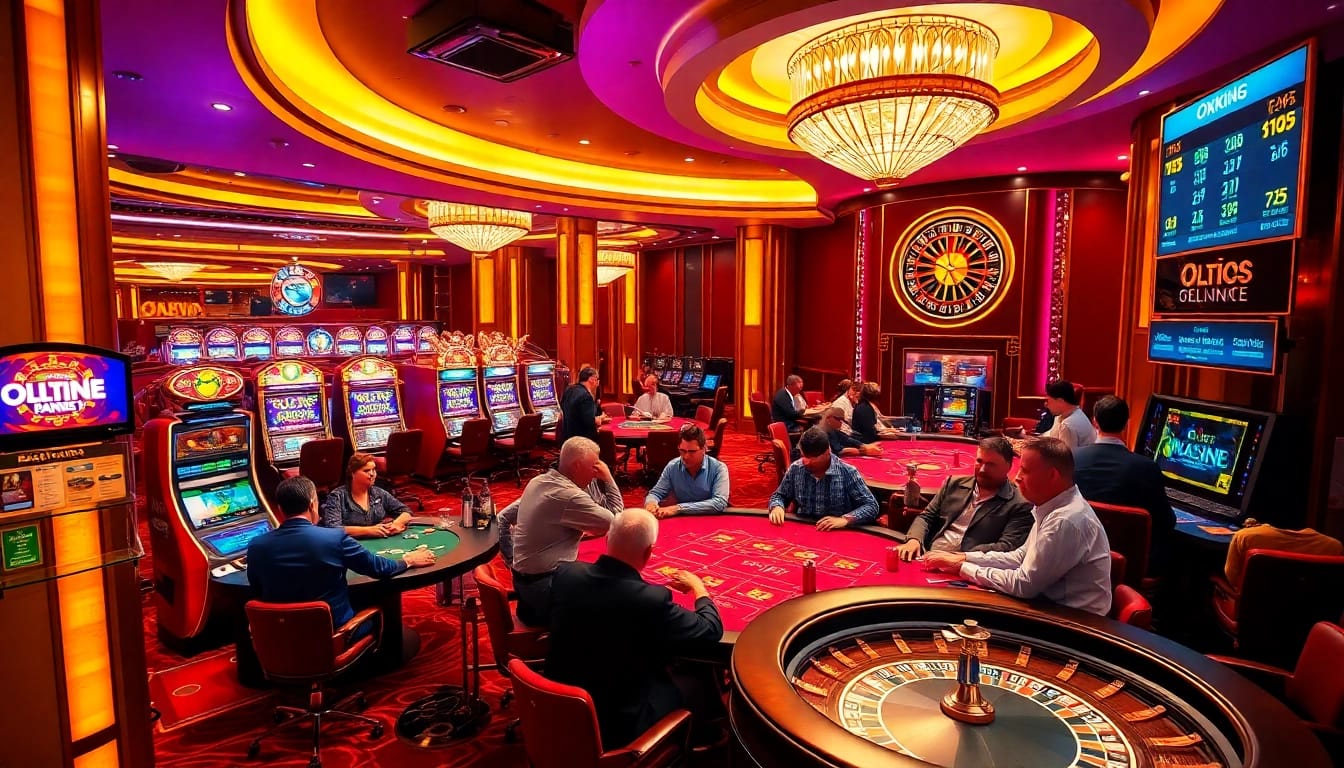 Experience the thrill of winning at Okking's luxurious casino tables filled with eager gamblers.