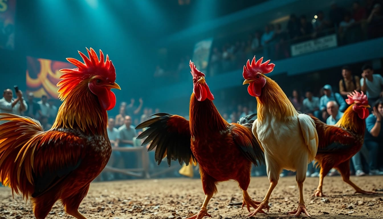 Live cockfight action featuring sabong 67, showcasing intense competition and vibrant arena energy.