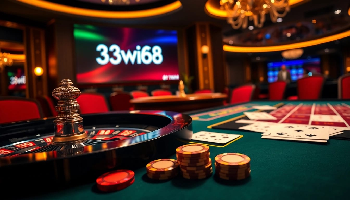 Rasakan keseruan aksi perjudian di 33win68 dengan suasana kasino yang vibrant dan kegembiraan taruhan.