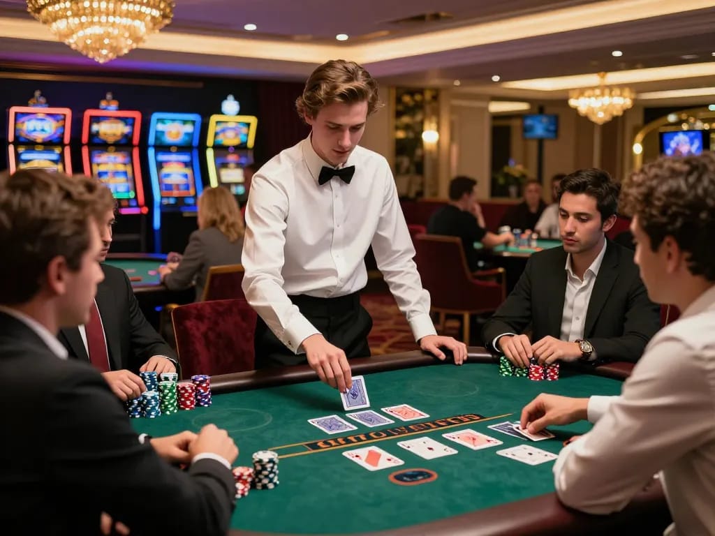 Engaging blackjack game at May88's live casino showcases thrilling player interactions and professional dealers.