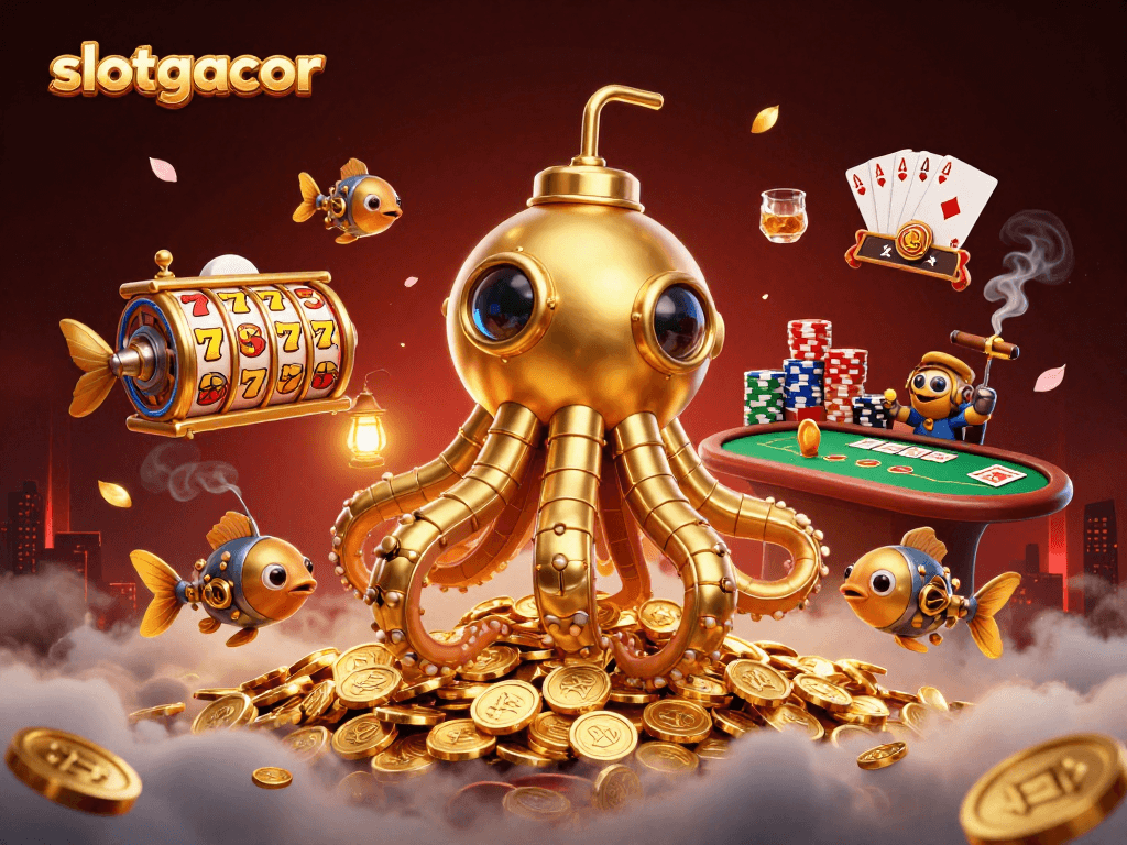 Win big with slotgacor in this dynamic casino scene featuring vibrant slot reels.