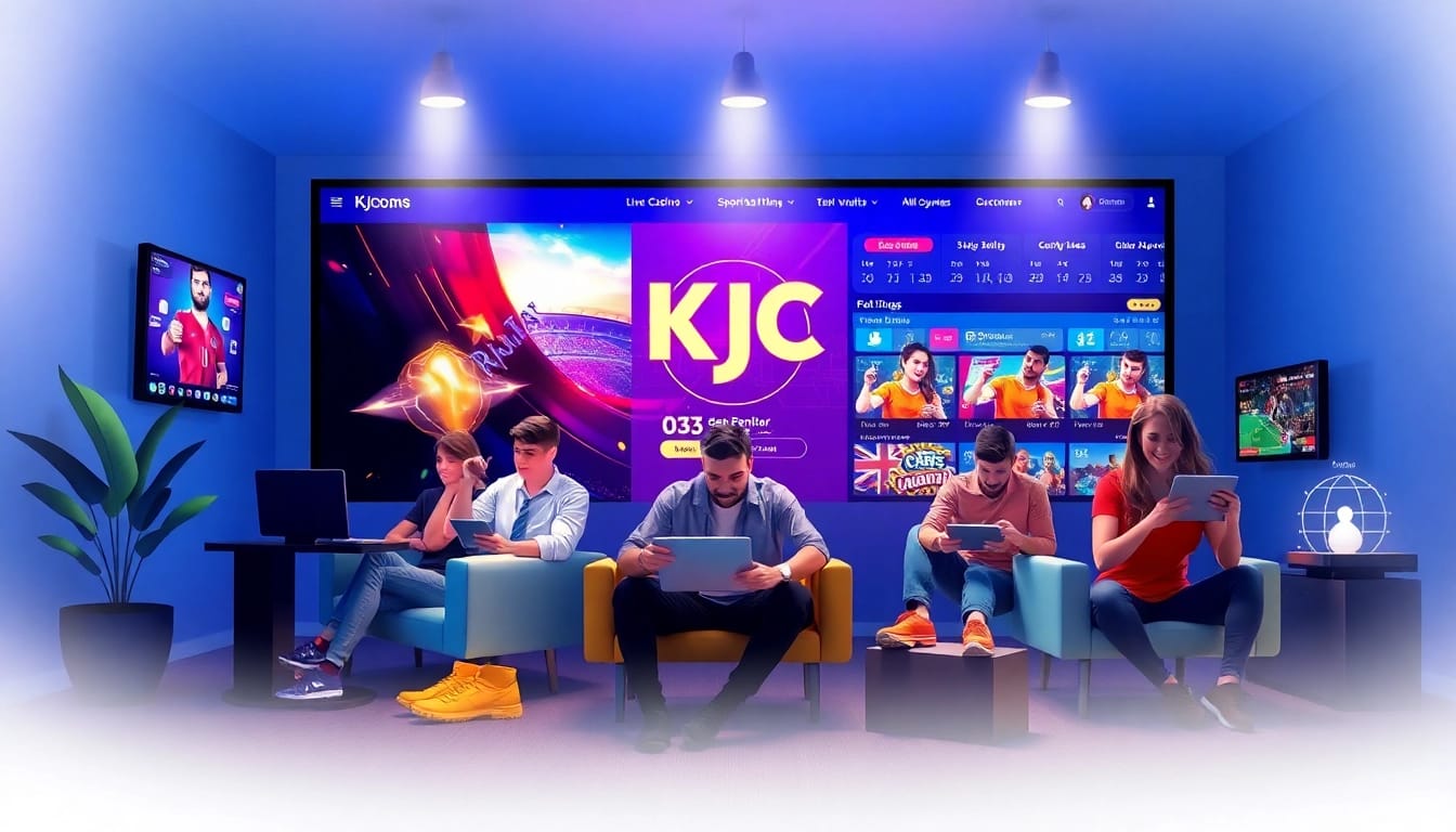 Engaging online gaming scene at https://kjc.football/ showcasing Live Casino and diverse game offerings with a vibrant atmosphere.
