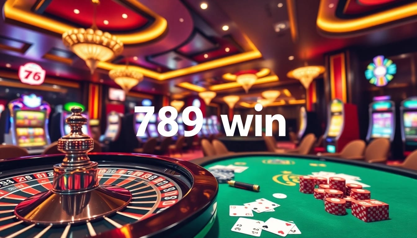 Players engaging at a luxury casino with a spotlight on 789win and vibrant slot machines.