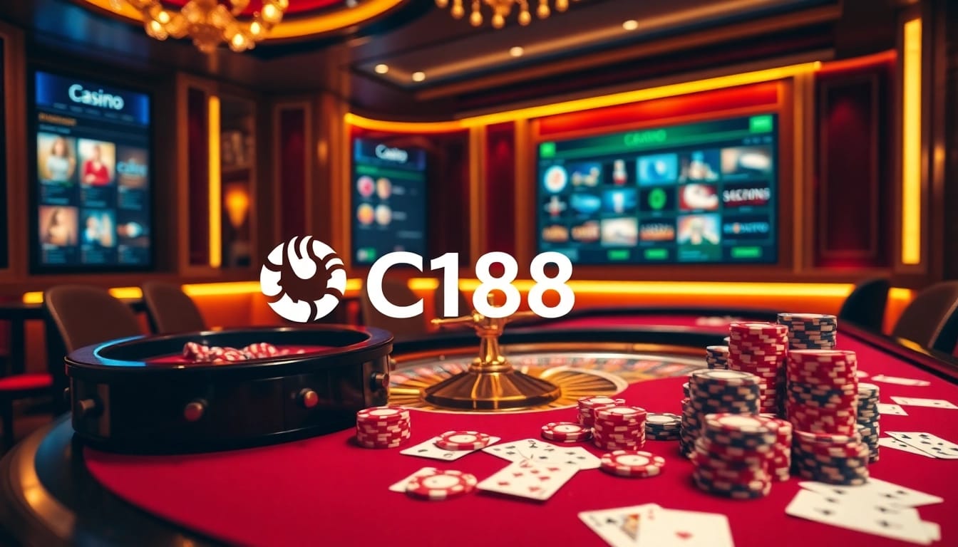 Experience C168's luxurious online gambling with vibrant casino elements and professional atmosphere.