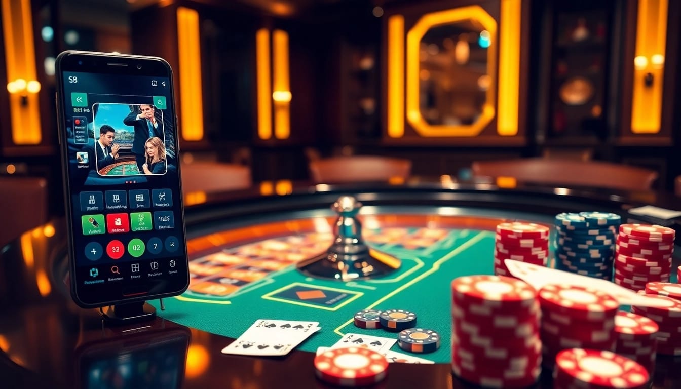 S8 casino players enjoying a vibrant roulette table with chips and cards.
