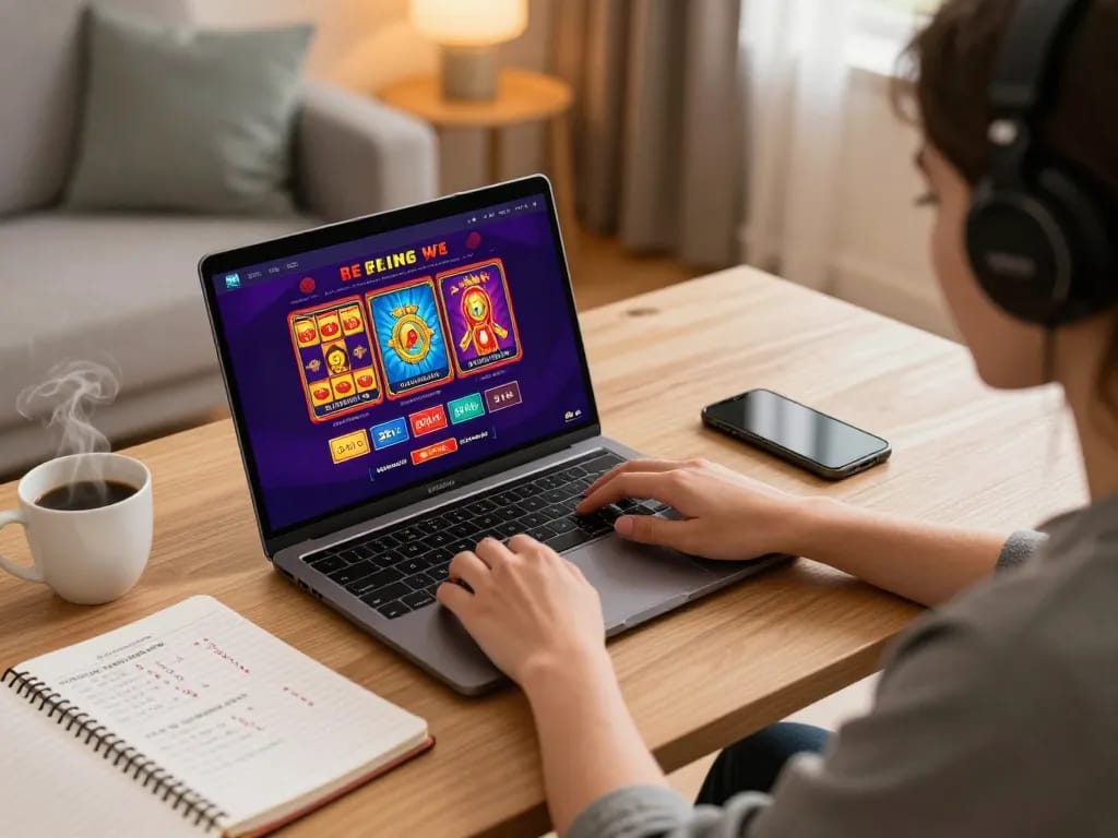 Engaging with online casino games at home showcases dr88 gaming strategies in a cozy setup.