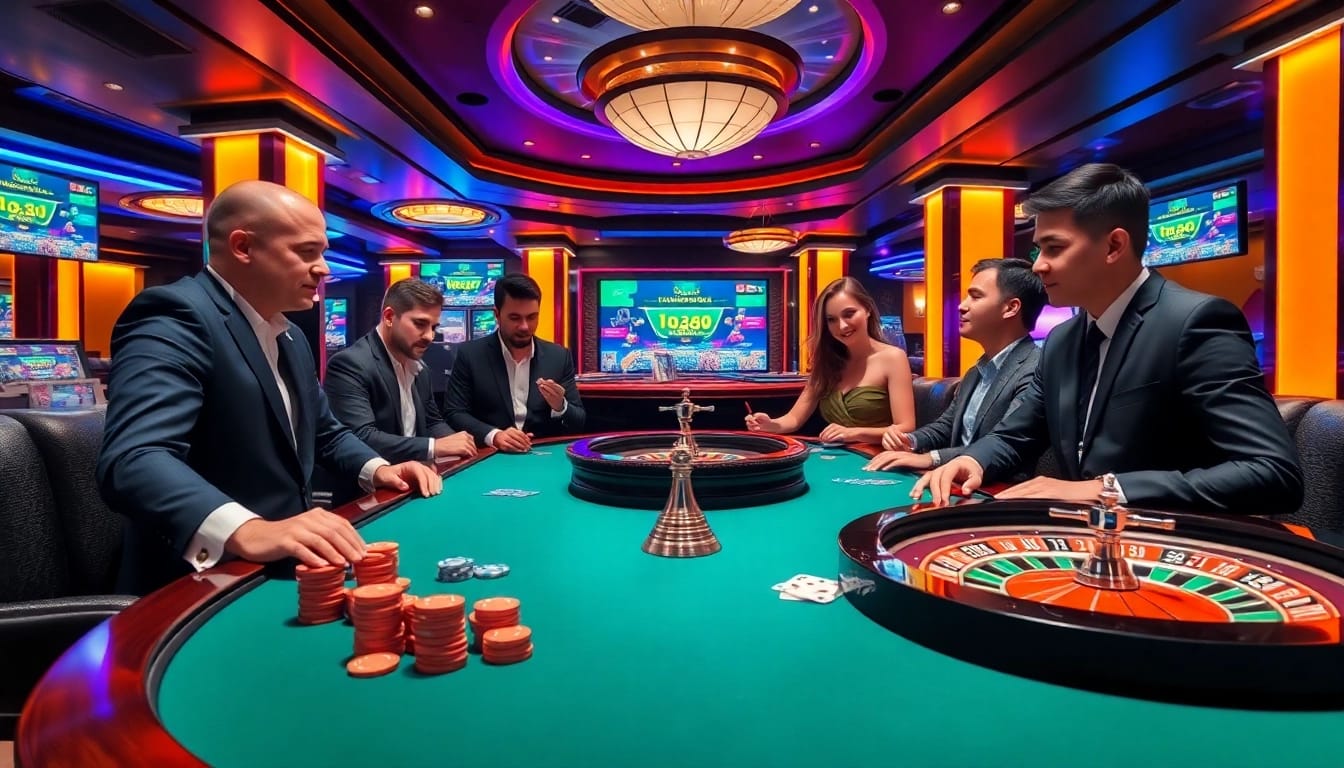 Experience the thrill of gaming at https://hay88.my/ with vibrant casino tables and engaged players.