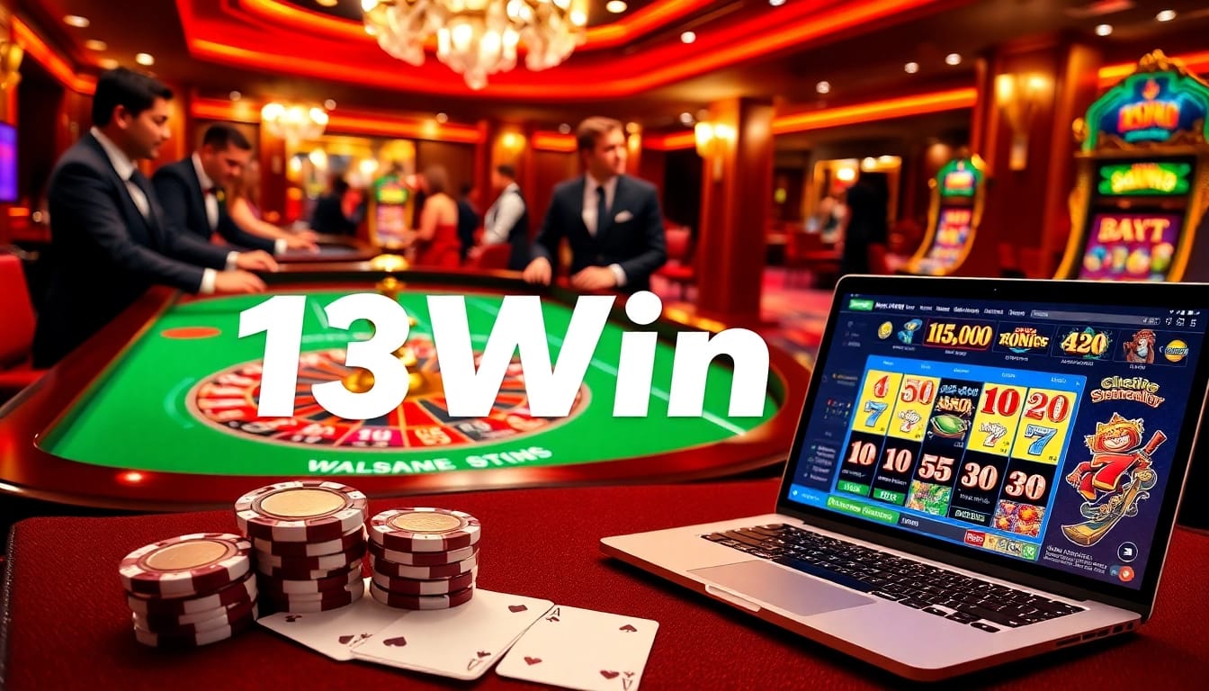 Experience the excitement of gambling with 13Win at a luxurious casino table.