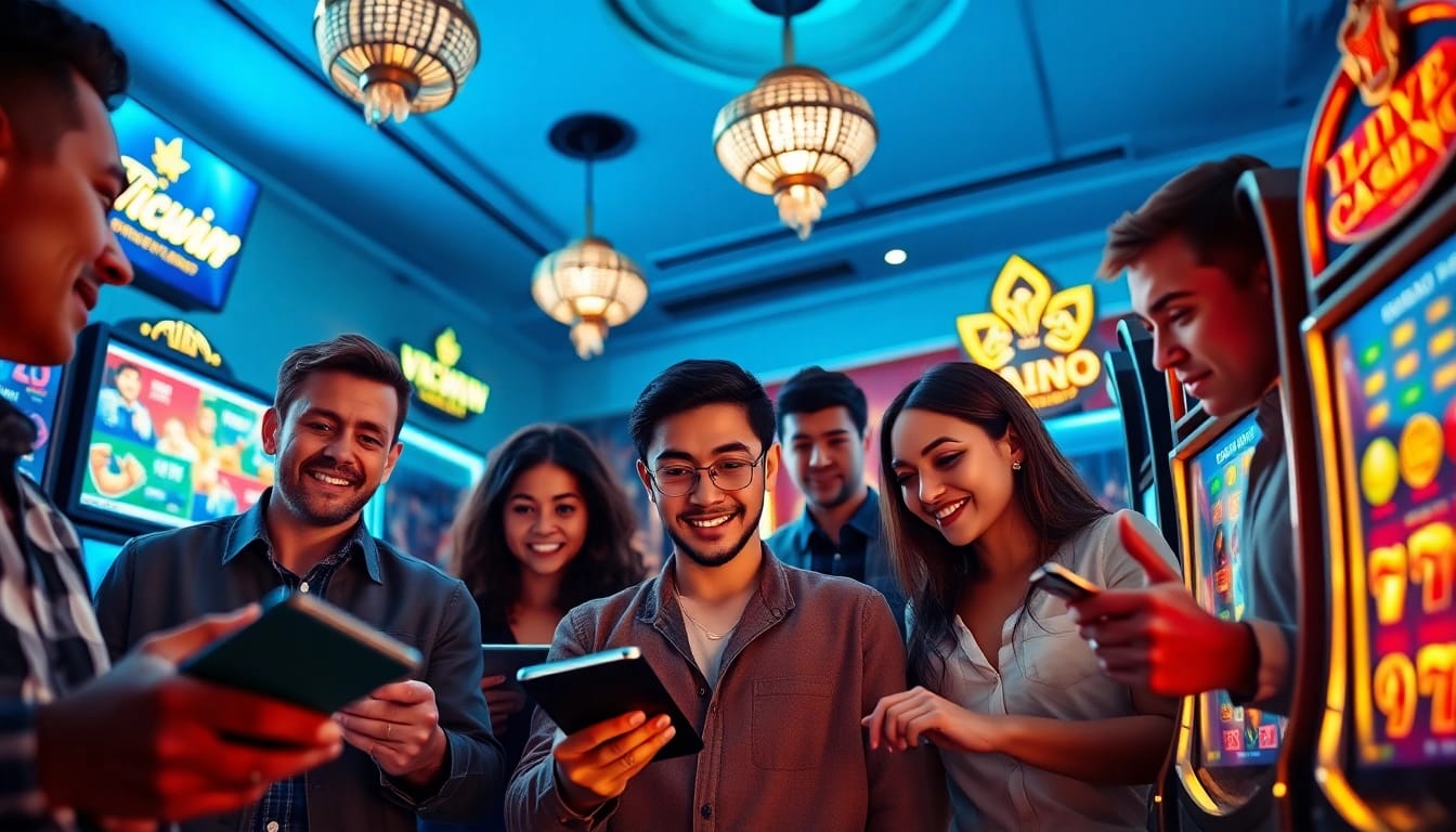 Engaged players enjoying their time on Vicwin's diverse online gaming platform.