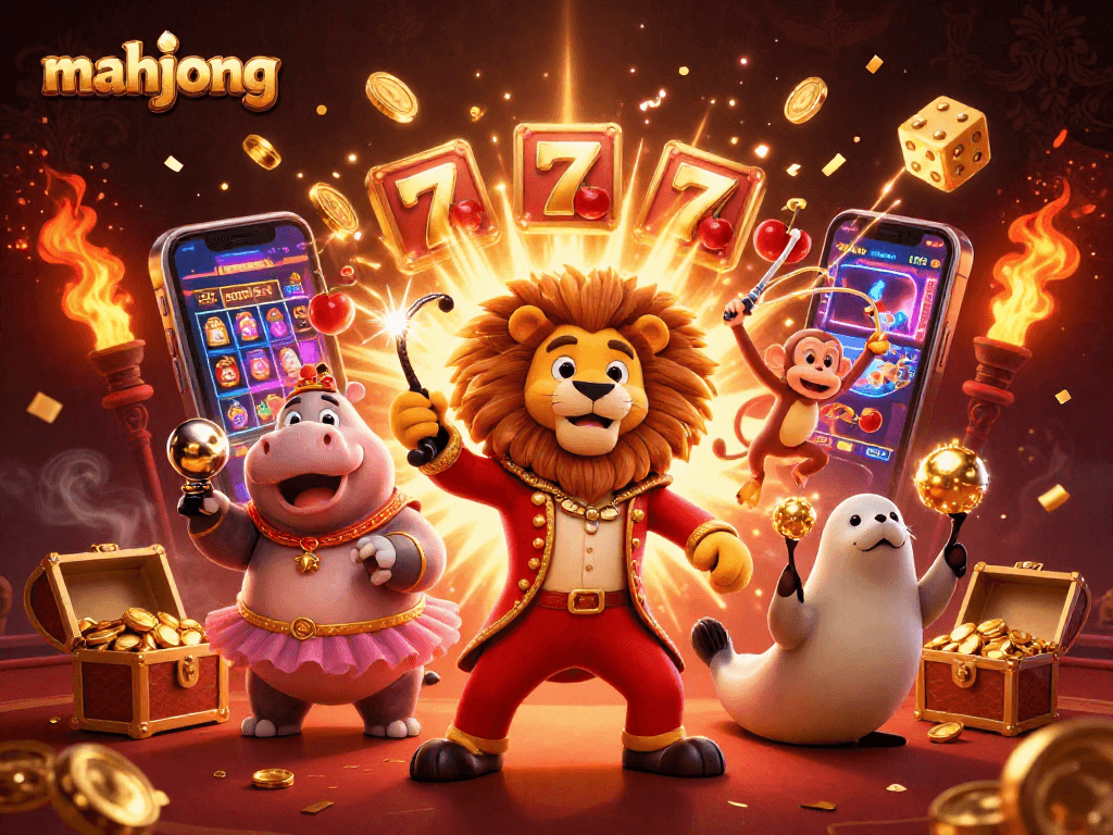 Play mahjong with engaging casino characters in a vibrant 3D illustration of vivid gambling action.