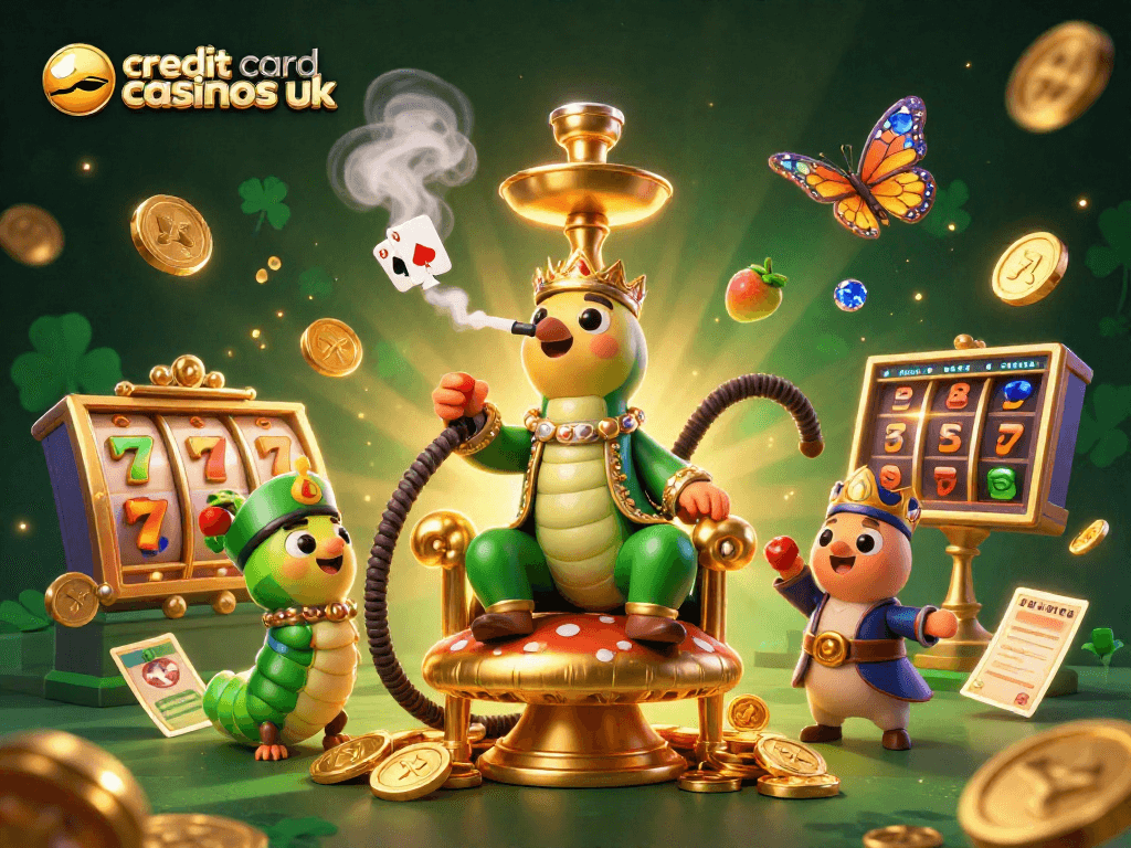 Explore credit card casinos UK with an action-packed 3D casino scene featuring vibrant characters and games.