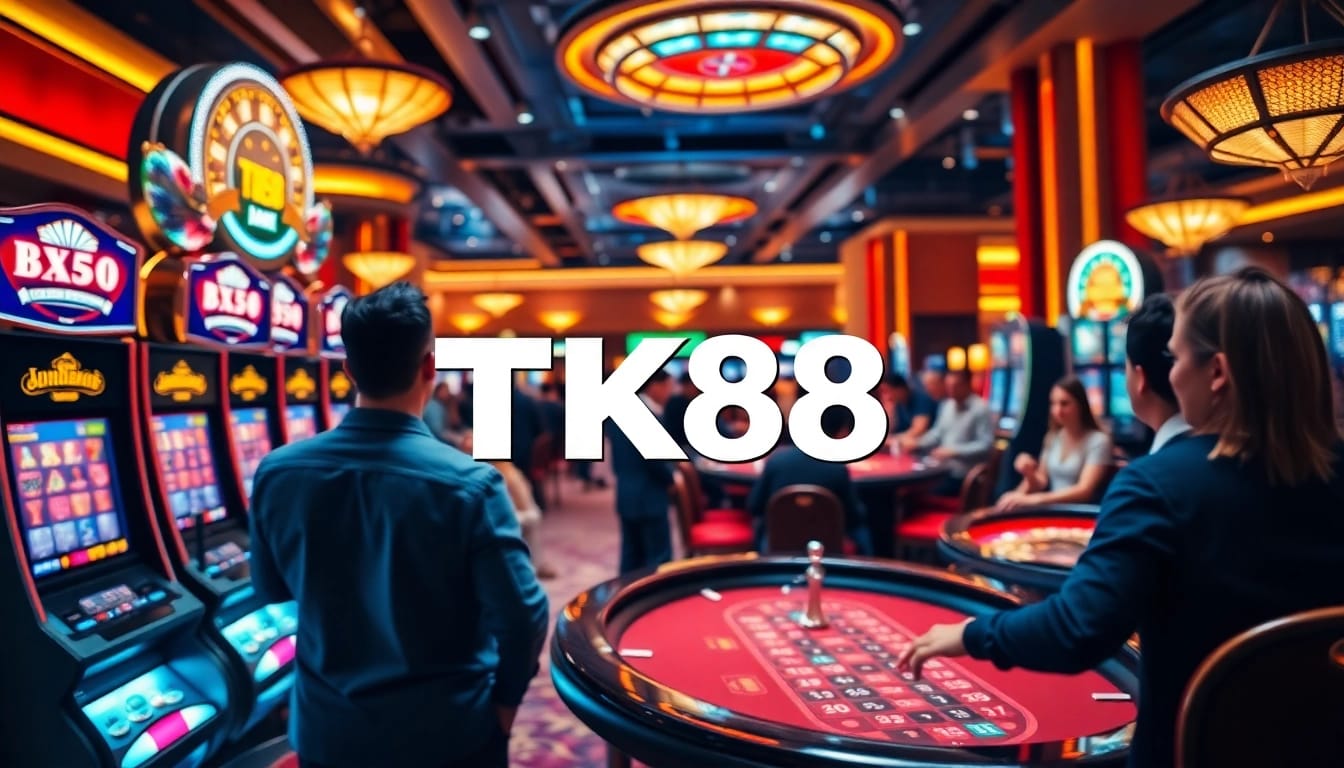 Experience the thrilling atmosphere of TK88 casino with lively gameplay and vibrant games.