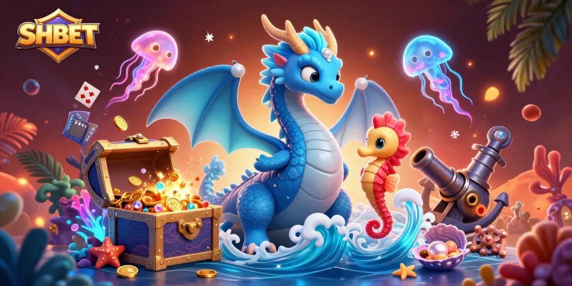 SHBET players engage in thrilling underwater casino games with exciting elements in a vibrant digital environment.