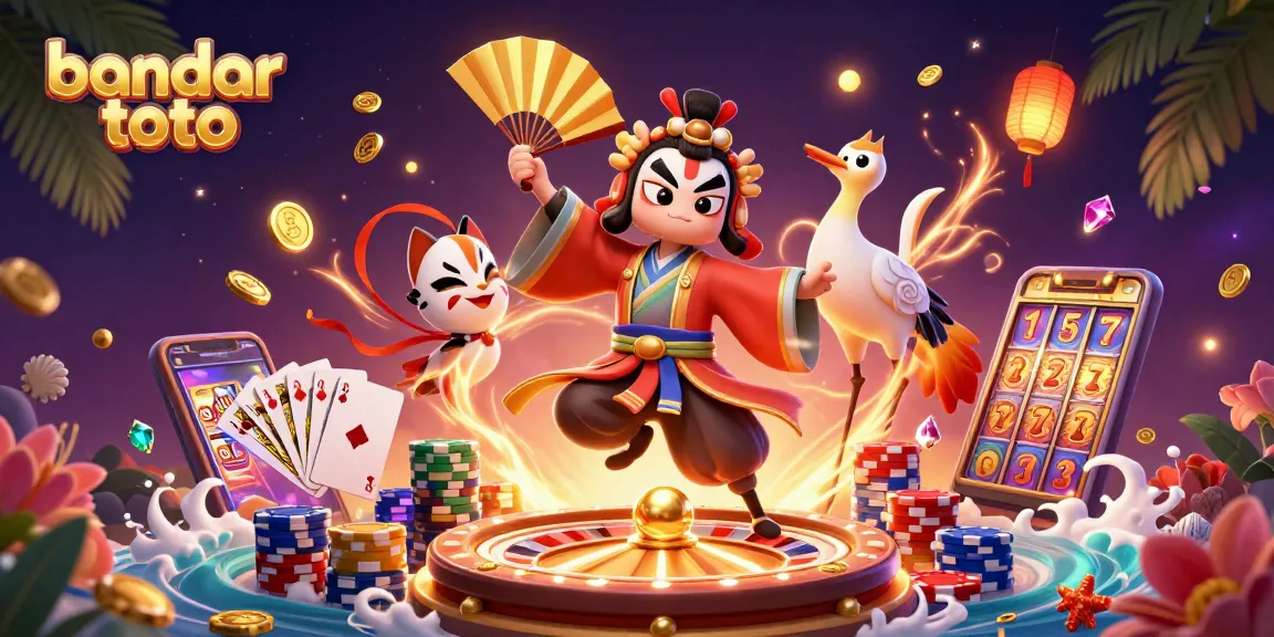Experience the thrill of bandar toto with a vibrant 3D scene showcasing dynamic gaming elements.