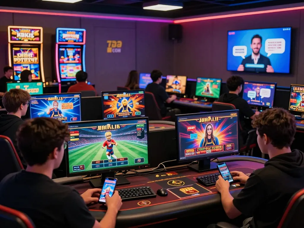 Vibrant gaming environment showcasing OPEN88 COM with diverse players enjoying casino and sports betting experiences.