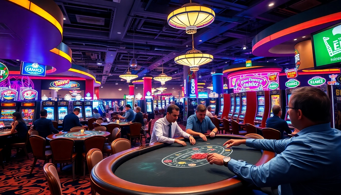 Engaging y3娛樂 casino scene showcasing players enjoying thrilling games.