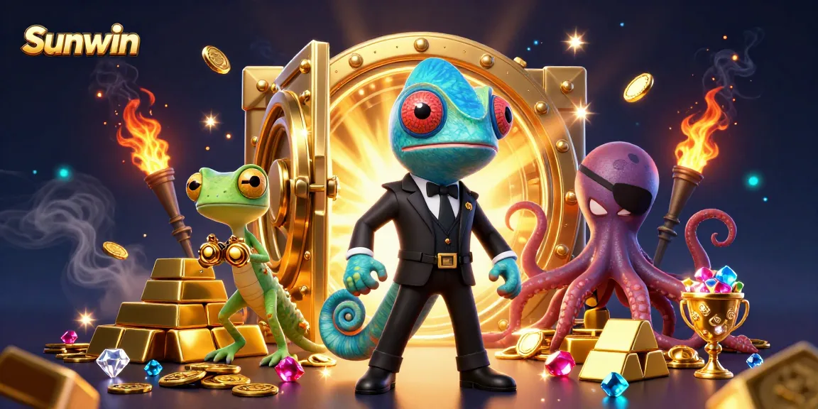 Experience winning at Sunwin with thrilling games and rich prizes as chameleon, gecko, and octopus unite.