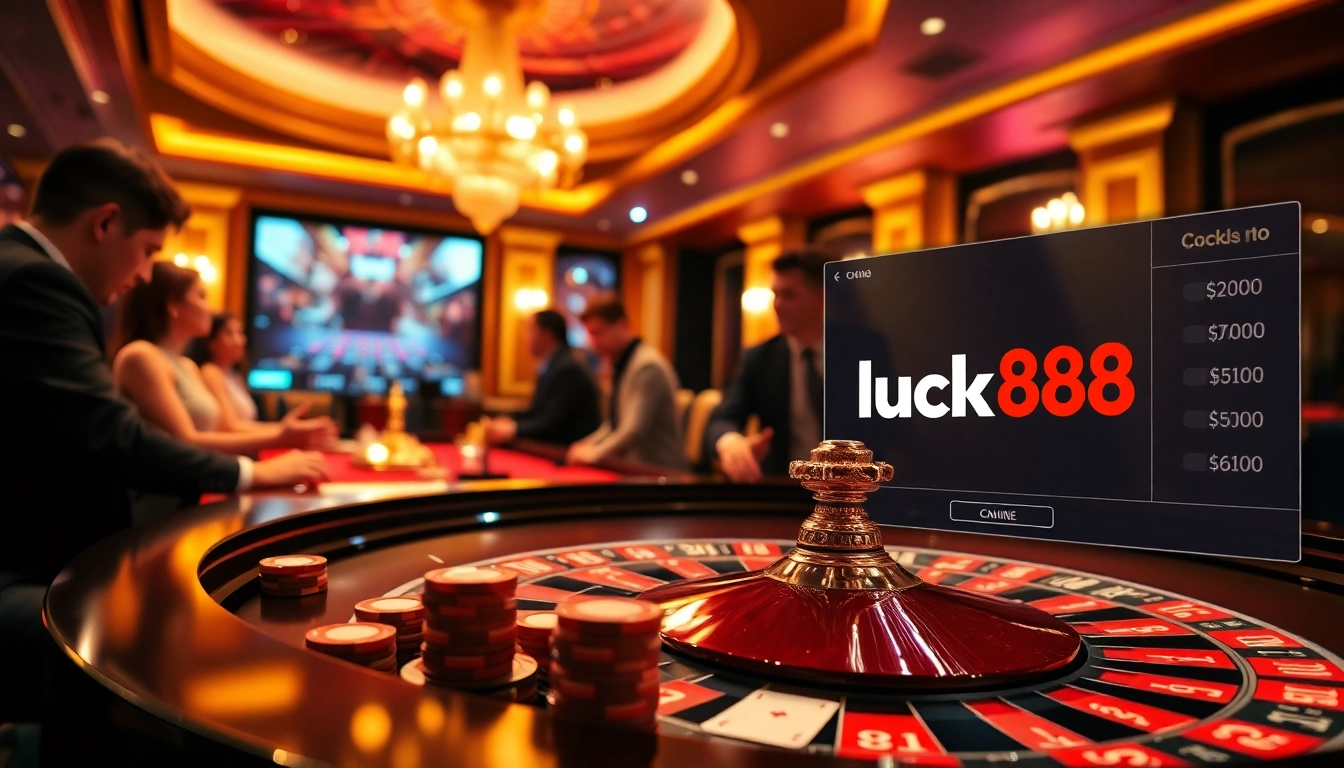 Experience thrilling gameplay at luck888 with vibrant casino tables and engaging players.