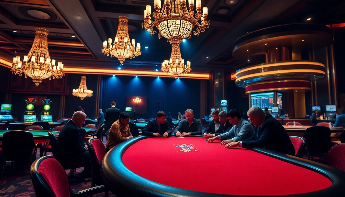 Experience the thrill of AT99娛樂 with an elegant casino scene showcasing excitement and luxury.