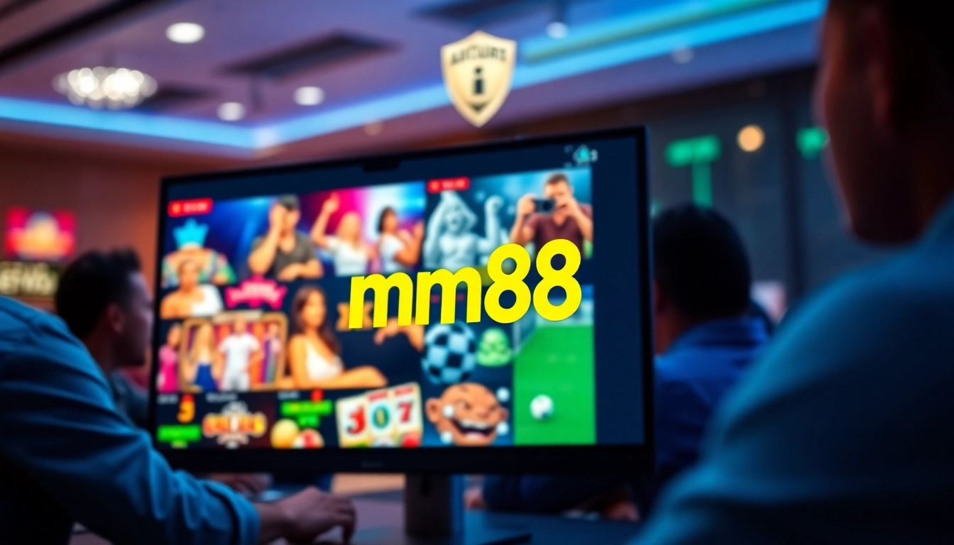 Engaging online gaming interface featuring mm88 logo and vibrant game graphics.